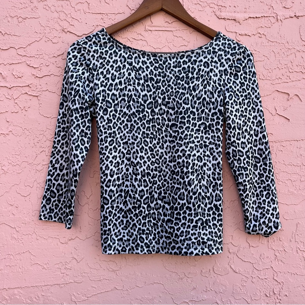Vintage No Appt Necessary Animal Print Open Back Tie Back Top Flaw